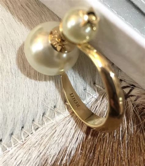 dior pearl hoop earrings|genuine christian Dior earrings.